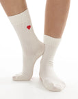 LIGHT EMBROIDERED HEART SOCKS