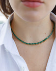 ALL HEARTS EMERALD TENNIS NECKLACE