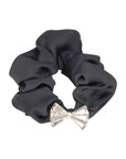 CRYSTAL BOW SATIN SCRUNCHIE