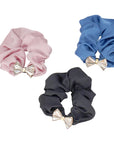 CRYSTAL BOW SATIN SCRUNCHIE