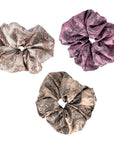 SATIN MOTIF SCRUNCHIES