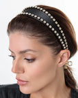 Crystal satin wide hairband