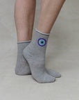 ROUND EVIL EYE CRYSTAL SOCKS