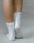 SATIN BOW SOCKS