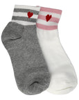 SHORT STRIPE HEART SOCKS