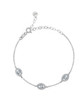 THREE EVIL EYE CRYSTAL BRACELET