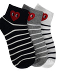 STRIPE HEART SHORT SOCKS