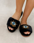 BEADED EVIL EYE SLIPPERS