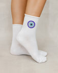 ROUND EVIL EYE CRYSTAL SOCKS