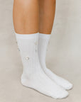 RIBBED LARGE CRYSTAL SOCKS