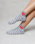 STRIPE HEART SHORT SOCKS