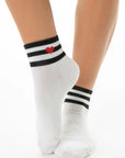 SHORT STRIPE HEART SOCKS