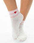 SHORT STRIPE HEART SOCKS