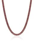 RUBY RED PRINCESS CUT TENNIS NECKLACE